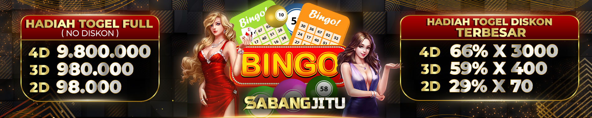 SABANGJITU - Togel Hadiah Terbesar 4D : 9.600.00 - 3D : 960.000 - 2D : 96.000